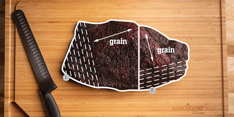 cutting brisket